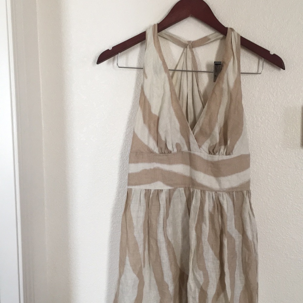 Banana Republic Zebra Print Maxi Linen Dress